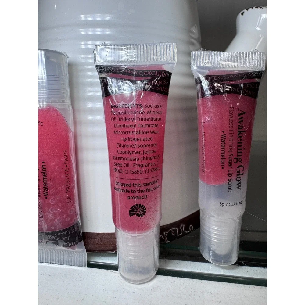 La Prestige Paris Awakening Glow Sugar‎ Lip Scrub Watermelon 4 Pack 5g Samples